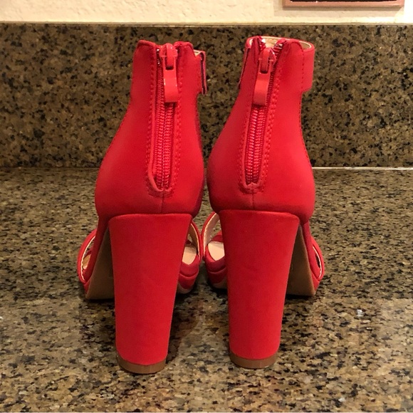 Top Moda Sexy Red Ankle Strap Open Toe High Heel Sandals size 8.5 women’s shoes - Picture 5 of 10